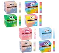Cute Monster Pattern Sticky Note, Fun Pastel Pull-Out Memo Pads, Vibrant Gradient Design, Notepads Stationery, Small to Do List, Office Tab Supplies (8pcs*a)