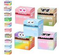 Cute Monster Pattern Sticky Note, Fun Pastel Pull-Out Self Adhesive Cartoon Memo Pads, 105 Sheets/Roll, Small to Do List, Office School Tab Supplies (5pcs A)