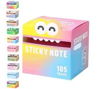 Cute Monster Pattern Sticky Note, Fun Pastel Pull-Out Self Adhesive Cartoon Memo Pads, 105 Sheets/Roll, Small to Do List, Office School Tab Supplies (Style F)