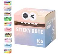 Cute Monster Pattern Sticky Note, Fun Pastel Pull-Out Self Adhesive Cartoon Memo Pads, 105 Sheets/Roll, Small to Do List, Office School Tab Supplies (Style I)