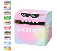 Cute Monster Pattern Sticky Note, Fun Pastel Pull-Out Self Adhesive Cartoon Memo Pads, 105 Sheets/Roll, Small to Do List, Office School Tab Supplies (Style C)