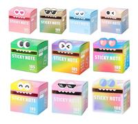 Cute Monster Pattern Sticky Note, Fun Pastel Pull-Out Self Adhesive Cartoon Memo Pads, 105 Sheets/Roll, Small to Do List, Office School Tab Supplies (10pcs)