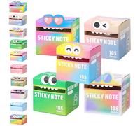 Cute Monster Pattern Sticky Note, Fun Pastel Pull-Out Self Adhesive Cartoon Memo Pads, 105 Sheets/Roll, Small to Do List, Office School Tab Supplies (5pcs B)
