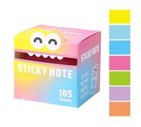 Cute Monster Pattern Sticky Note, Fun Pastel Pull-Out Self Adhesive Cartoon Memo Pads, Funny Pastel Animal Notes, Pearlescent Sticky Notes, 105 Sheets/Roll (J)