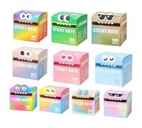 Cute Monster Pattern Sticky Note, Fun Pastel Pull-Out Self Adhesive Cartoon Memo Pads, Funny Pastel Animal Notes, Pearlescent Sticky Notes, 105 Sheets/Roll (10pcs)