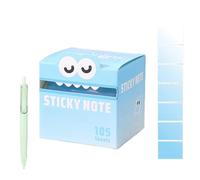 Cute Monster Pattern Sticky Note,Fun Pastel Pull-out Sticky Notes, Self Pearlescent Adhesive Cartoon Notes,Small to Do List, Office School Tab Supplies, 105pcs/Box (D)