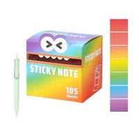 Cute Monster Pattern Sticky Note,Fun Pastel Pull-out Sticky Notes, Self Pearlescent Adhesive Cartoon Notes,Small to Do List, Office School Tab Supplies, 105pcs/Box (E)