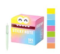 Cute Monster Pattern Sticky Note,Fun Pastel Pull-out Sticky Notes, Self Pearlescent Adhesive Cartoon Notes,Small to Do List, Office School Tab Supplies, 105pcs/Box (F)