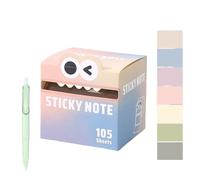Cute Monster Pattern Sticky Note,Fun Pastel Pull-out Sticky Notes, Self Pearlescent Adhesive Cartoon Notes,Small to Do List, Office School Tab Supplies, 105pcs/Box (B)