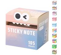 Cute Monster Pattern Sticky Note, Funny Pastel Animal Notes, Pull-Out Self Adhesive Cartoon Memo Pad, Small to Do List, Office School Tab Supplies (Color D)