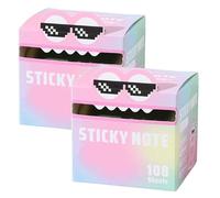 Cute Monster Pattern Sticky Note, Vibrant Gradient Design, Easy Post Memo Pads, mall to Do List, Great Back to School Gift for Teachers & Students, 105 Sheets/Roll (2Pcs,B)