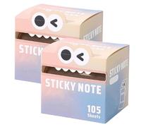 Cute Monster Pattern Sticky Note, Vibrant Gradient Design, Easy Post Memo Pads, mall to Do List, Great Back to School Gift for Teachers & Students, 105 Sheets/Roll (2Pcs,G)