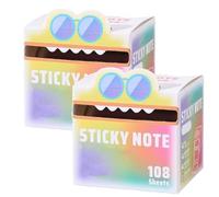 Cute Monster Pattern Sticky Note, Vibrant Gradient Design, Easy Post Memo Pads, mall to Do List, Great Back to School Gift for Teachers & Students, 105 Sheets/Roll (2Pcs,F)