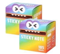 Cute Monster Pattern Sticky Note, Vibrant Gradient Design, Easy Post Memo Pads, mall to Do List, Great Back to School Gift for Teachers & Students, 105 Sheets/Roll (2Pcs,D)