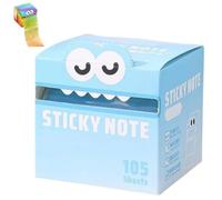 Cute Monster Pattern Sticky Notes 105 Sheets/Roll, Pearlescent Super Sticky Funny Pastel Animal Note Stickers, Notepads Stationery, Back to School Gift for Teachers & Students (1color C)