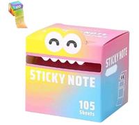 Cute Monster Pattern Sticky Notes 105 Sheets/Roll, Pearlescent Super Sticky Funny Pastel Animal Note Stickers, Notepads Stationery, Back to School Gift for Teachers & Students (1color G)