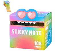 Cute Monster Pattern Sticky Notes 105 Sheets/Roll, Pearlescent Super Sticky Funny Pastel Animal Note Stickers, Notepads Stationery, Back to School Gift for Teachers & Students (1color a)