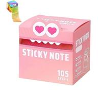 Cute Monster Pattern Sticky Notes 105 Sheets/Roll, Pearlescent Super Sticky Funny Pastel Animal Note Stickers, Notepads Stationery, Back to School Gift for Teachers & Students (1color F)