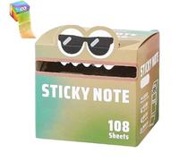Cute Monster Pattern Sticky Notes 105 Sheets/Roll, Pearlescent Super Sticky Funny Pastel Animal Note Stickers, Notepads Stationery, Back to School Gift for Teachers & Students (1color E)