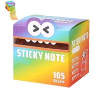 Cute Monster Pattern Sticky Notes 105 Sheets/Roll, Pearlescent Super Sticky Funny Pastel Animal Note Stickers, Notepads Stationery, Back to School Gift for Teachers & Students (1color B)