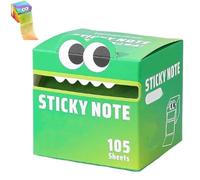 Cute Monster Pattern Sticky Notes 105 Sheets/Roll, Pearlescent Super Sticky Funny Pastel Animal Note Stickers, Notepads Stationery, Back to School Gift for Teachers & Students (1color H)