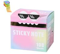 Cute Monster Pattern Sticky Notes 105 Sheets/Roll, Pearlescent Super Sticky Funny Pastel Animal Note Stickers, Notepads Stationery, Back to School Gift for Teachers & Students (1color D)