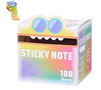Cute Monster Pattern Sticky Notes 105 Sheets/Roll, Pearlescent Super Sticky Funny Pastel Animal Note Stickers, Notepads Stationery, Back to School Gift for Teachers & Students (1color I)