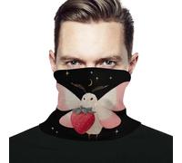 Cute Moth with A Strawberry Uomo Donna Fascia per Capelli Elastico Decorazione Facciale Multiuso Sciarpa A Tubo per Estivo Campeggio Yoga