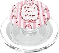 Cute Mother's Day Berry Best Mom Club Vintage Strawberry PopSockets PopGrip per MagSafe
