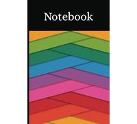 Cute Multicolor Chevron Pattern Notebook, Black Binding And Banner With White Title, 120 Pages On 60 Sheets Of Paper