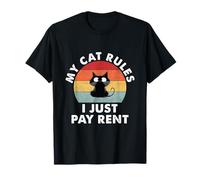 Cute My Cat Clothing - My Cat Rules, I just pay Rent Maglietta