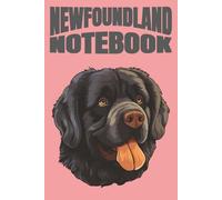 Cute Newfoundland Dog Lover Gift Pink Puppy Design: Adorable Newfoundland themed college journal featuring cute dog head on pink background with “Notebook” text for pet lovers and students