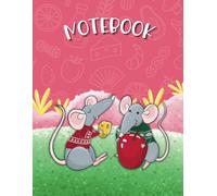 Cute Notebook : Lined paper notebook or journal, pink cover with two rats in the garden,120 Pages for Kids, Teens, Student and Adults