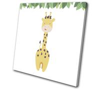 Cute Nursery Kids Room Jungle Animals SINGLE TELA parete arte foto stampa