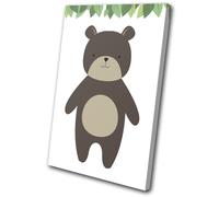 Cute Nursery Kids Room Jungle Animals SINGLE TELA parete arte foto stampa