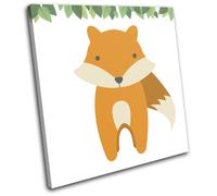 Cute Nursery Kids Room Jungle Animals SINGLE TELA parete arte foto stampa