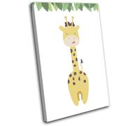 Cute Nursery Kids Room Jungle Animals SINGLE TELA parete arte foto stampa