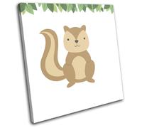 Cute Nursery Kids Room Jungle Animals SINGLE TELA parete arte foto stampa