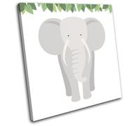 Cute Nursery Kids Room Jungle Animals SINGLE TELA parete arte foto stampa