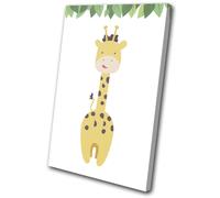 Cute Nursery Kids Room Jungle Animals SINGLE TELA parete arte foto stampa