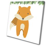 Cute Nursery Kids Room Jungle Animals SINGLE TELA parete arte foto stampa