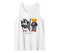 Cute NYC Teddy Bear- Cool USA New York Teddy Bear Cartoon Canotta