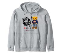 Cute NYC Teddy Bear- Cool USA New York Teddy Bear Cartoon Felpa con Cappuccio