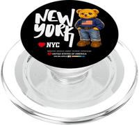 Cute NYC Teddy Bear- Cool USA New York Teddy Bear Cartoon PopSockets PopGrip per MagSafe