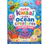 Cute Ocean Creatures Coloring Book for Kids Ages 3-6: Fun and Easy Underwater Animal Designs with Dolphins, Whales, Turtles, Fish, Mermaids, and More for Toddlers & Preschoolers