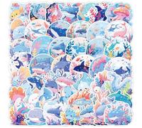 Cute Ocean Life, 50 pezzi, simpatici adesivi dipinti a mano, per chitarra, skateboard, laptop, bagagli, vinile impermeabile