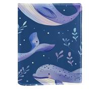 Cute Ocean Whale - Copertina per libro sostituibile, in pelle PU, riutilizzabile, adatta per notebook da 148 x 210 mm