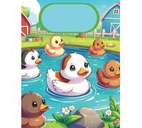 Cute One Subject Notebook For Duck Lovers - Anime Ducks On A Pond: 8.5 x 11" Wide Ruled Paper Journal - Lined Workbook for Girls, Boys, Kids, Teens, Students and Adults