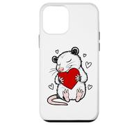 Cute Opossum Holding Heart Valentine Love Graphic Custodia per iPhone 12 mini