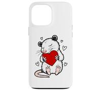 Cute Opossum Holding Heart Valentine Love Graphic Custodia per iPhone 13 Pro Max